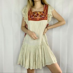 Free People boho tiered embroidered flowy dress